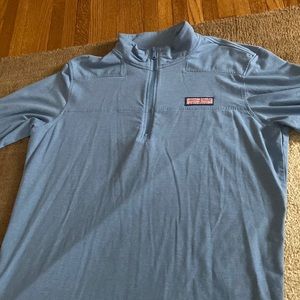 Vineyard Vines Performance Light Blue Quarter Zip Shep Shirt